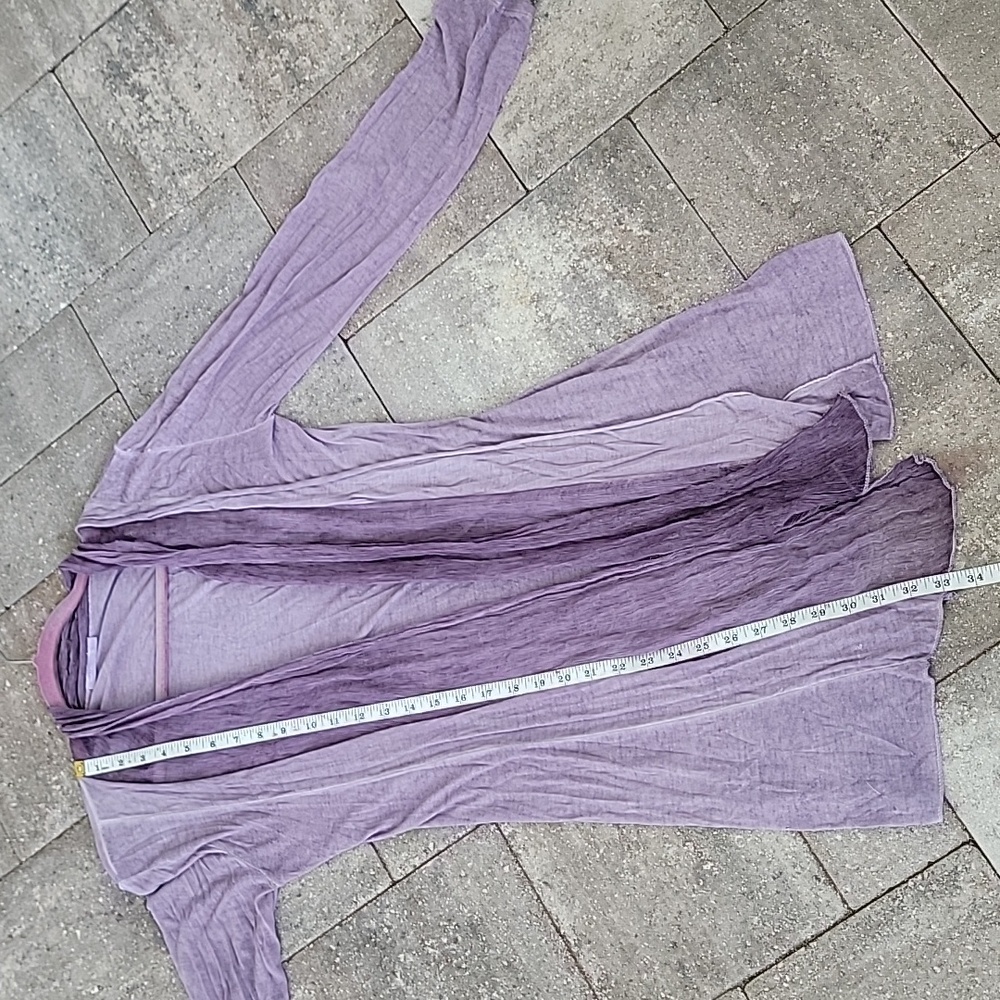Made In Italy Silk & Cotton Open Front Lightweight Cardigan No Size Tag - Picture 8 of 9